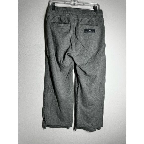 Adidas Stella McCartney Women’s Gray Sweat Capri Pants Sz M Logo Pockets Cotton - Picture 4 of 16